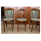 Set of 3 Upholstered Bentwood Bistro Chairs