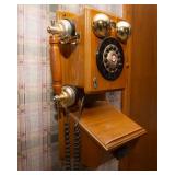 Vintage Style Replica Spirit of St. Louis Redial Wooden Oak Wall Telephone