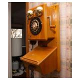 Vintage Style Replica Spirit of St. Louis Redial Wooden Oak Wall Telephone