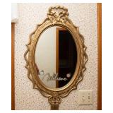 Oval Gold-Tone Wall Mirror