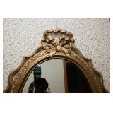 Oval Gold-Tone Wall Mirror
