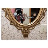 Oval Gold-Tone Wall Mirror