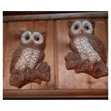 Two Adorable Plastic Owl Wall Hangings