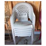 Set of 7 Plastic Outdoor Patio Chairs