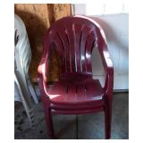 Set of 7 Plastic Outdoor Patio Chairs