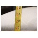 Wooden Ottoman with Patterned Cushion