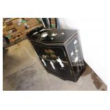 Handcrafted Black Lacquer Asian Sideboard with Wall Mirror