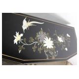Handcrafted Black Lacquer Asian Sideboard with Wall Mirror