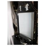 Handcrafted Black Lacquer Asian Sideboard with Wall Mirror
