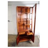 Ornate Wooden Display Cabinet with Glass Doors