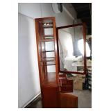 Ornate Wooden Display Cabinet with Glass Doors