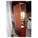 Ornate Wooden Display Cabinet with Glass Doors