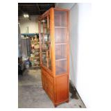 Ornate Wooden Display Cabinet with Glass Doors