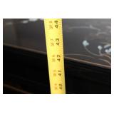 Vintage Black Lacquered Bar Cabinet with Asian Motif