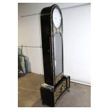 Antique Black Lacquered Mauthe Grandfather Clock with Inlay Detail