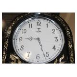 Antique Black Lacquered Mauthe Grandfather Clock with Inlay Detail