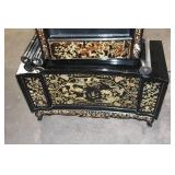 Antique Black Lacquered Mauthe Grandfather Clock with Inlay Detail