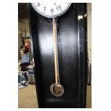 Antique Black Lacquered Mauthe Grandfather Clock with Inlay Detail