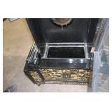 Antique Black Lacquered Mauthe Grandfather Clock with Inlay Detail