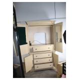 Large Wooden Armoire Entertainment Center with Drawers
