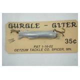 Vintage "Gurgle-Giter" Getzum Tackle Co. Spicer MN