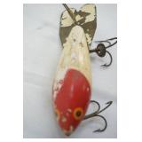Vintage/Antique Wood Red & White Bomber Lure