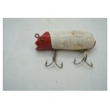 Vintage Wooden Fishing Lure Red & White