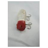 Vintage Wooden Fishing Lure Red & White