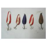 Vintage Fishing Lures: 5ct small spoon lures