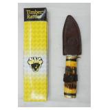 NEW Timber Rattler 3.5" hunting knife and leather belt sheath