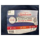 Sunbeam Full Blanket Poseidon Microplush, 12 Heat Settings, 12-Hour Auto Shut-Off, Electric Heated Blanket with Controller