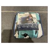 Serta Shiny Sherpa Electric Heated Warming Throw Blanket Penguin Teal