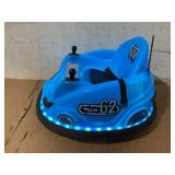 6V Blue Glow Bumper Car, Battery Powered Ride on for Children, Ages 1.5+, by Flybar