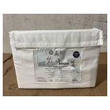 Color Sense 1200 Thread Count Wrinkle-Resistant Super Soft Extra Deep Pocket Hotel Luxury Cotton Blend 4-Piece Sateen Bedsheet Set Queen White