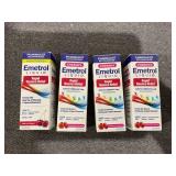 LOT OF 4 Emetrol Kids Nausea and Upset Stomach Relief, Liquid, Mixed Berry, 4 oz