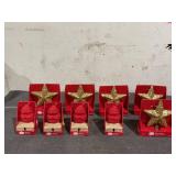 LOT OF 9 Holiday Time Stocking Holder & Tree Topper