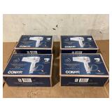 LOT OF 4 Conair Frizz-Reducing Conair Double Ceramic Travel Hair Dryer, Travel Light And Help Fight Frizz 289DCM