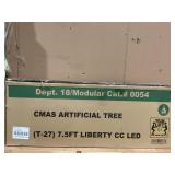 7.5 ft Pre-Lit Liberty Cashmere Pine Artificial Christmas Tree with 300 Color-Changing LED Lights and Stand, by Holiday Time