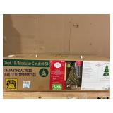 7.5ft Pre-Lit Glittering Frost Pine Artificial Christmas Tree, 350 LED, Green, by Holiday Time