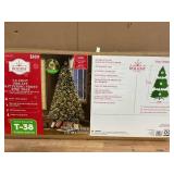 7.5ft Pre-Lit Glittering Frost Pine Artificial Christmas Tree, 350 LED, Green, by Holiday Time