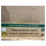 7.5ft Pre-Lit Glittering Frost Pine Artificial Christmas Tree, 350 LED, Green, by Holiday Time