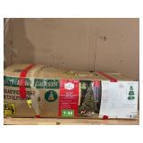 7.5ft Pre-Lit Glittering Frost Pine Artificial Christmas Tree, 350 LED, Green, by Holiday Time