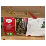 7.5ft Pre-Lit Glittering Frost Pine Artificial Christmas Tree, 350 LED, Green, by Holiday Time