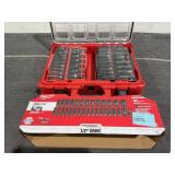31PCS Milwaukee SHOCKWAVE Impact-Duty 1/2" Drive Metric and SAE Deep Well Impact PACKOUT Socket Set