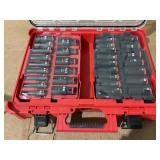 31PCS Milwaukee SHOCKWAVE Impact-Duty 1/2" Drive Metric and SAE Deep Well Impact PACKOUT Socket Set