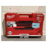 43PCS Milwaukee SHOCKWAVE 3/8" Drive SAE and Metric 6 Point Impact Socket Set