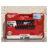 19PCS Milwaukee 49-66-7012 SHOCKWAVE Impact Duty 1/2" Socket Set