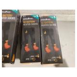 LOT OF 4 Action Heat Unisex Black Cotton AA Heated Sock Size Large/X-Large
