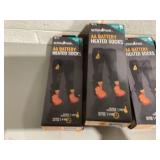 LOT OF 4 Action Heat Unisex Black Cotton AA Heated Sock Size Large/X-Large
