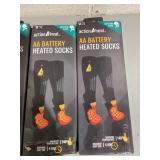 LOT OF 4 Action Heat Unisex Black Cotton AA Heated Sock- Large/X-Large